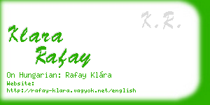 klara rafay business card